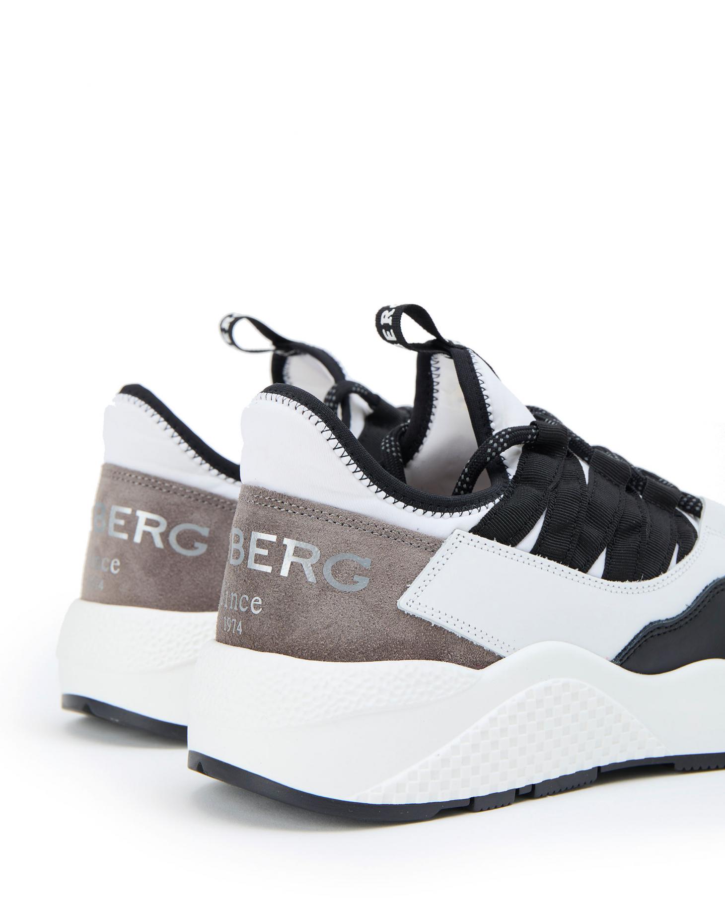 Iceberg Mens Shoes | White, brown, and black leather Iceberg sneakers ...